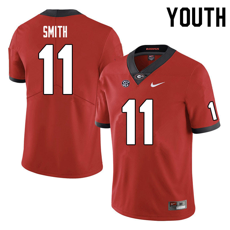 Georgia Bulldogs Youth Arian Smith #11 Red Stitched College UGA Football Jersey 23QE014QI